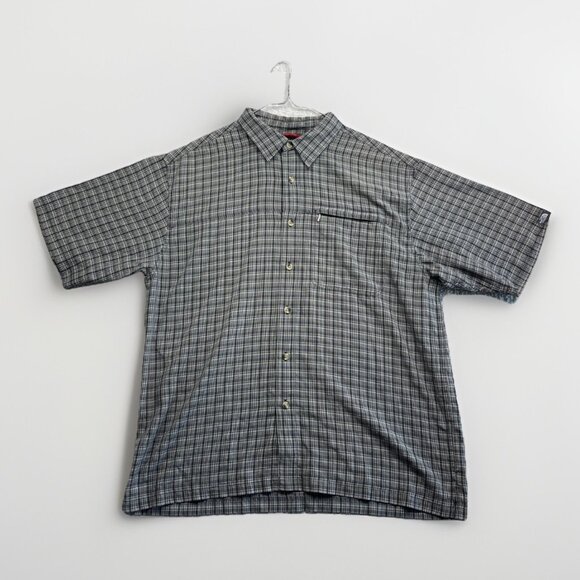 The North Face Button Up Gray Plaid Shirt Outdoors Hiking Shirt Mens ~XL *Read* - Picture 1 of 16